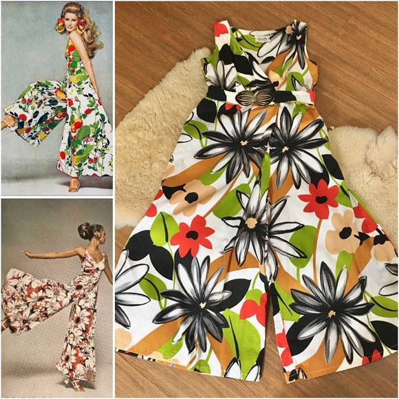 Vintage Pants - Vintage Vibrant Culotte Jumpsuit